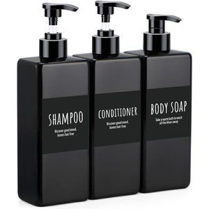 Shampoo and Conditioner Dispenser Refillable, Elegant Soap & Shower Bottles